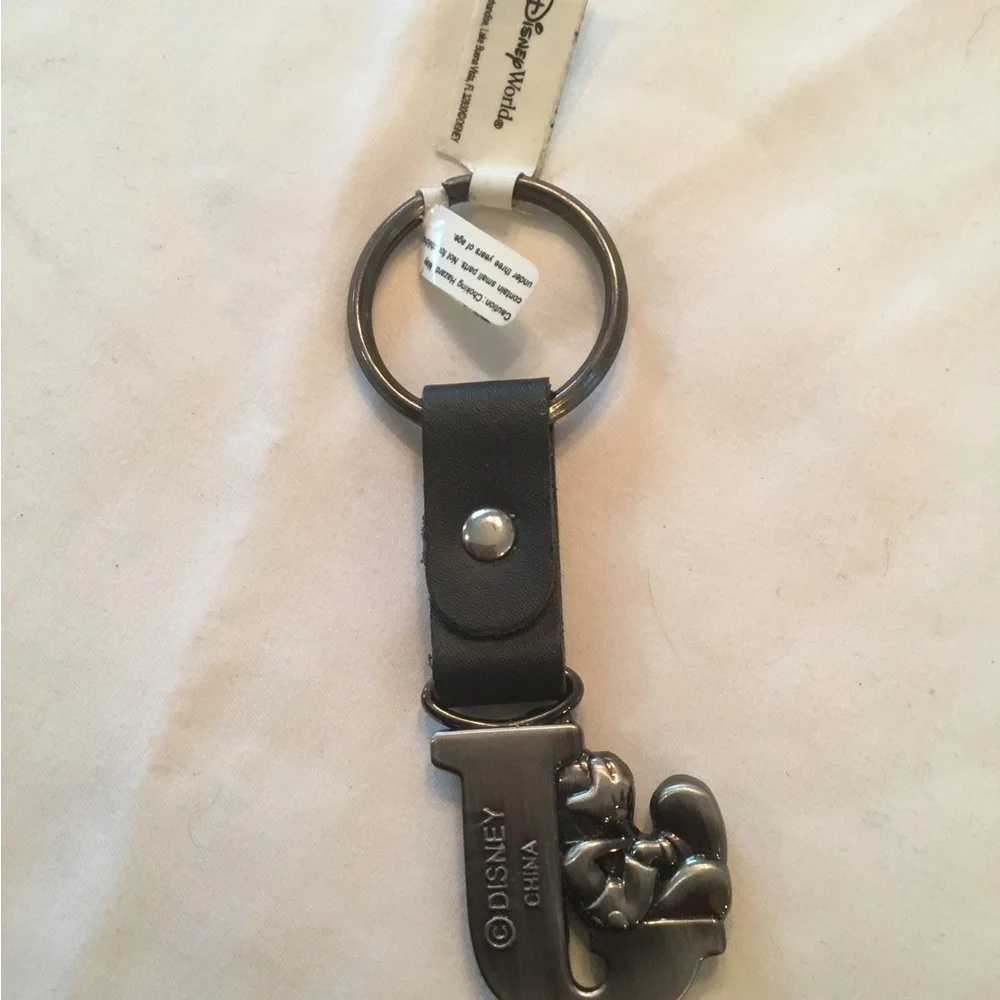 Disney Black and Silver Keychain with Character Charm